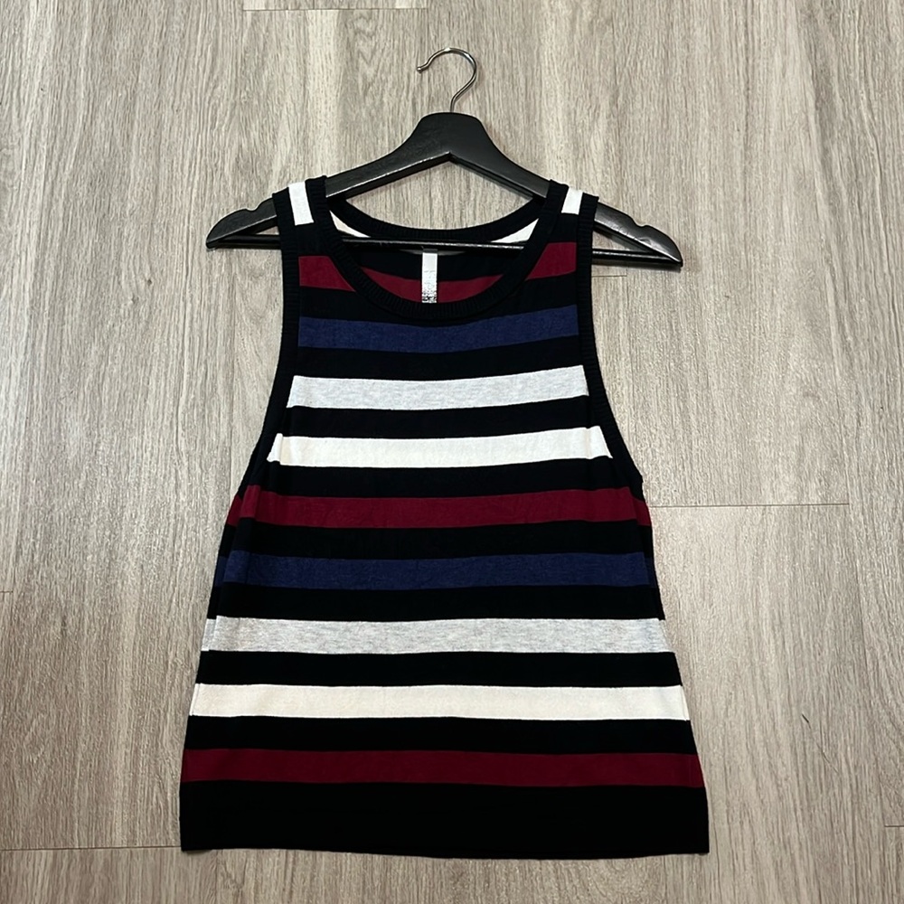 KENSIE STRIPED SWEATER TANK